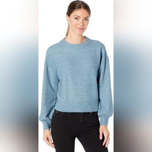 prAna Women's Azure Blouson Sleeve Sweater in Powder Sky Blue, XL